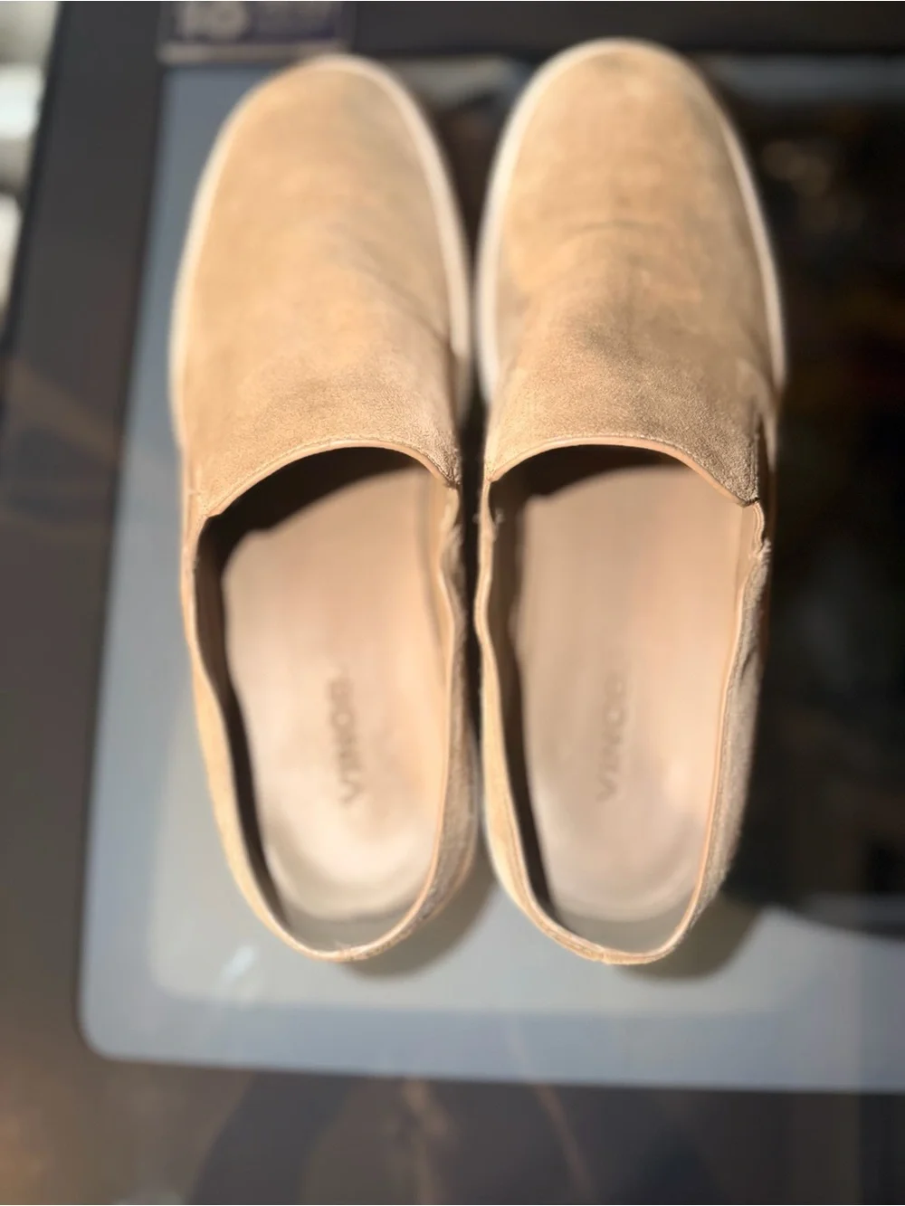 Vince Blair 5 Women’s Size 8 Tan Suede Slip On Sneakers Beige Casual Shoes